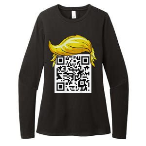 Funny Qr President Trump 4547trump Dancing Code Back Womens CVC Long Sleeve Shirt