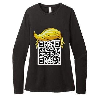 Funny Qr President Trump 4547trump Dancing Code Back Womens CVC Long Sleeve Shirt