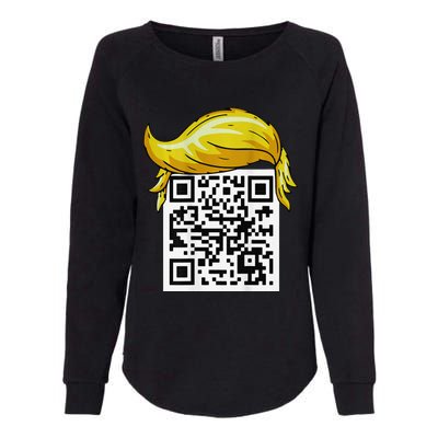 Funny Qr President Trump 4547trump Dancing Code Back Womens California Wash Sweatshirt