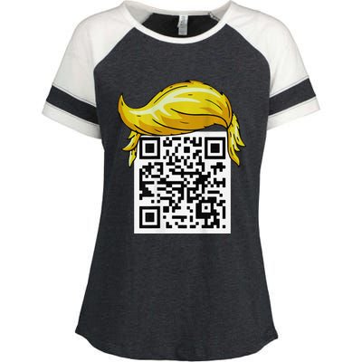 Funny Qr President Trump 4547trump Dancing Code Back Enza Ladies Jersey Colorblock Tee