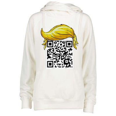 Funny Qr President Trump 4547trump Dancing Code Back Womens Funnel Neck Pullover Hood