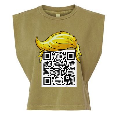 Funny Qr President Trump 4547trump Dancing Code Back Garment-Dyed Women's Muscle Tee