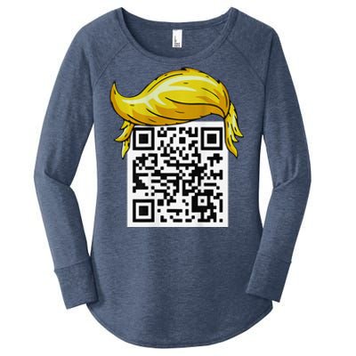 Funny Qr President Trump 4547trump Dancing Code Back Women's Perfect Tri Tunic Long Sleeve Shirt