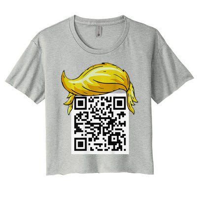 Funny Qr President Trump 4547trump Dancing Code Back Women's Crop Top Tee