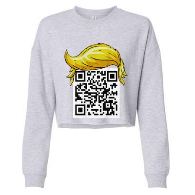 Funny Qr President Trump 4547trump Dancing Code Back Cropped Pullover Crew