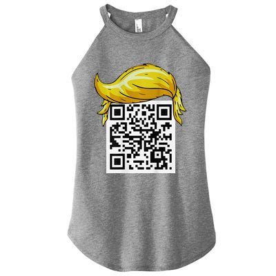 Funny Qr President Trump 4547trump Dancing Code Back Women's Perfect Tri Rocker Tank