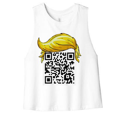 Funny Qr President Trump 4547trump Dancing Code Back Women's Racerback Cropped Tank