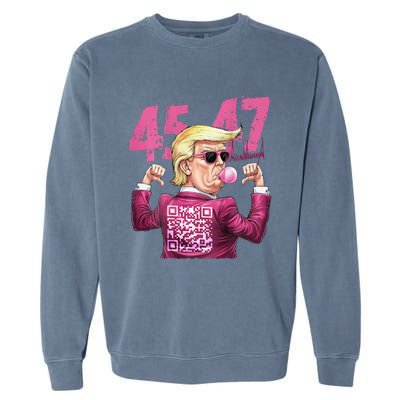 Funny Qr President Trump 4547trump Dancing Code Garment-Dyed Sweatshirt