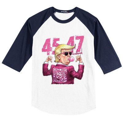 Funny Qr President Trump 4547trump Dancing Code Baseball Sleeve Shirt