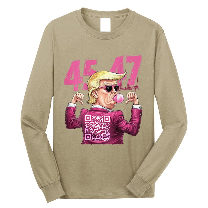 Funny Qr President Trump 4547trump Dancing Code Long Sleeve Shirt