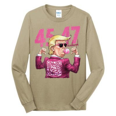 Funny Qr President Trump 4547trump Dancing Code Tall Long Sleeve T-Shirt