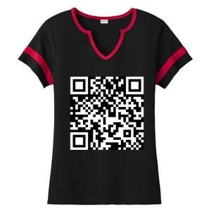 Funny Qr President Trump 4547 Trump Dancing Code Ladies Halftime Notch Neck Tee