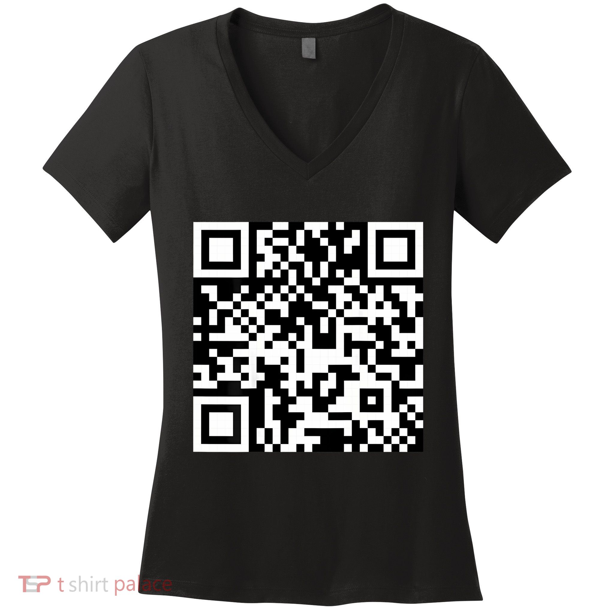 Funny Qr President Trump 4547 Trump Dancing Code Women's V-Neck T-Shirt