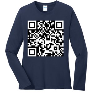 Funny Qr President Trump 4547 Trump Dancing Code Ladies Long Sleeve Shirt