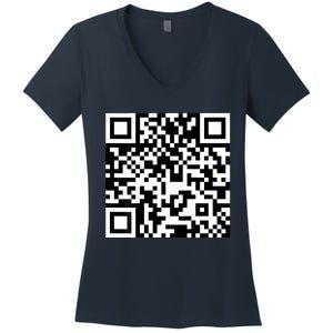 Funny Qr President Trump 4547 Trump Dancing Code Women's V-Neck T-Shirt