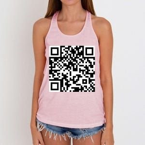 Funny Qr President Trump 4547 Trump Dancing Code Women's Knotted Racerback Tank