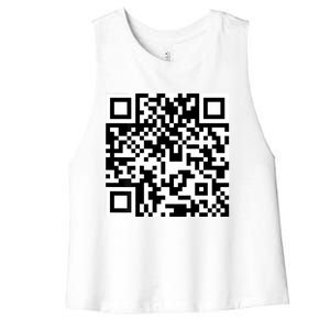 Funny Qr President Trump 4547 Trump Dancing Code Women's Racerback Cropped Tank