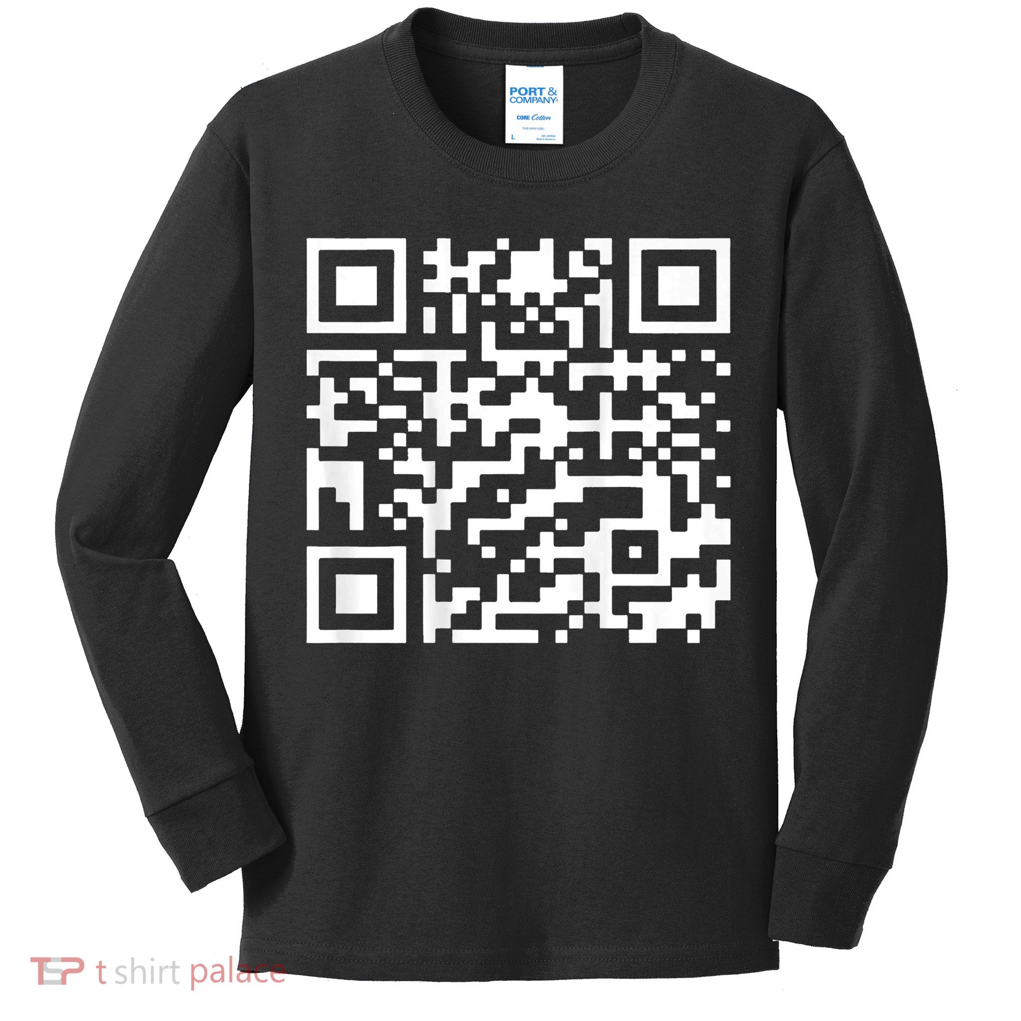 Funny Qr President Trump 45 47 Trump Dancing Code Kids Long Sleeve Shirt