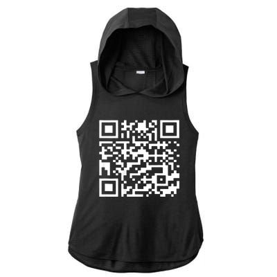 Funny Qr President Trump 4547 Trump Dancing Code (Back) Ladies PosiCharge Tri-Blend Wicking Draft Hoodie Tank