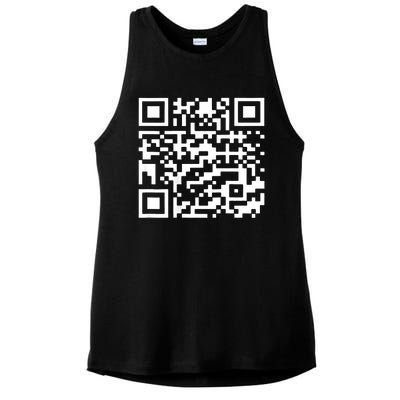 Funny Qr President Trump 4547 Trump Dancing Code (Back) Ladies PosiCharge Tri-Blend Wicking Tank