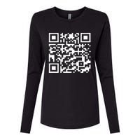 Funny Qr President Trump 4547 Trump Dancing Code (Back) Womens Cotton Relaxed Long Sleeve T-Shirt