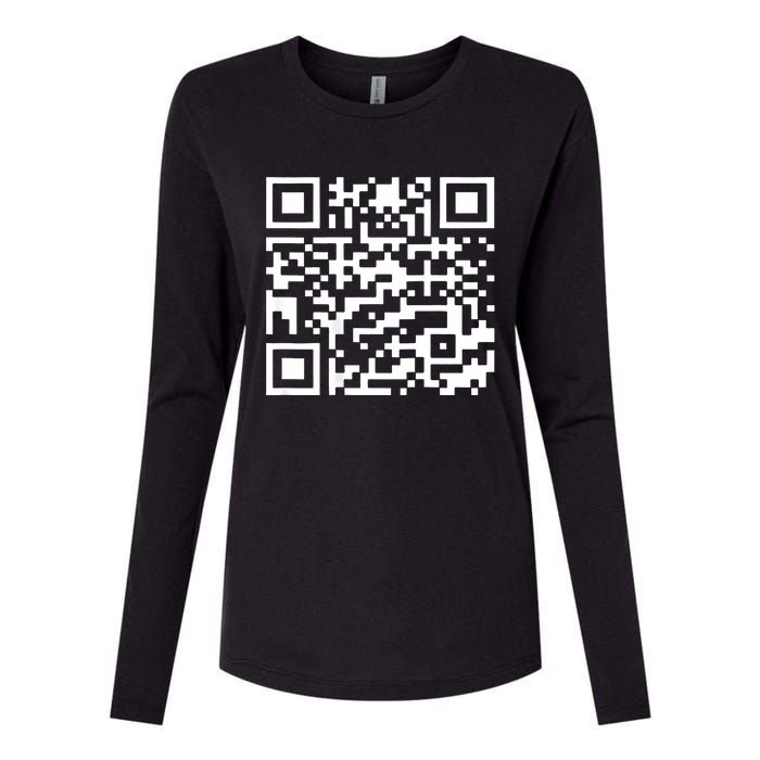 Funny Qr President Trump 4547 Trump Dancing Code (Back) Womens Cotton Relaxed Long Sleeve T-Shirt