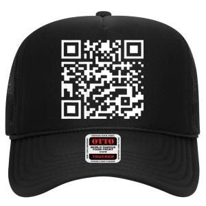 Funny Qr President Trump 4547 Trump Dancing Code (Back) High Crown Mesh Back Trucker Hat