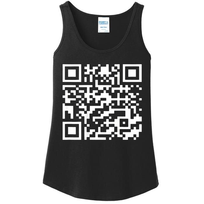 Funny Qr President Trump 4547 Trump Dancing Code (Back) Ladies Essential Tank