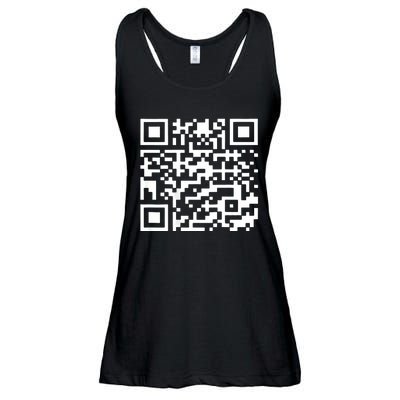 Funny Qr President Trump 4547 Trump Dancing Code (Back) Ladies Essential Flowy Tank