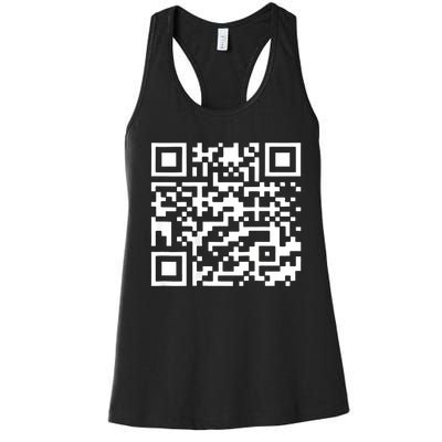 Funny Qr President Trump 4547 Trump Dancing Code (Back) Women's Racerback Tank