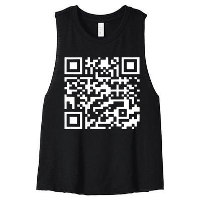 Funny Qr President Trump 4547 Trump Dancing Code (Back) Women's Racerback Cropped Tank