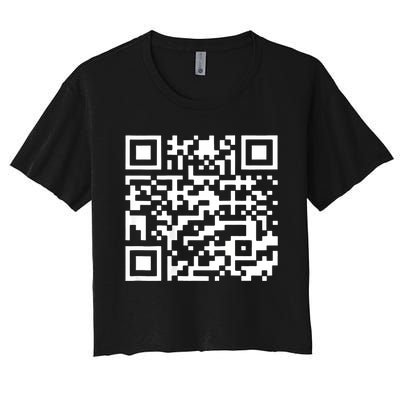 Funny Qr President Trump 4547 Trump Dancing Code (Back) Women's Crop Top Tee