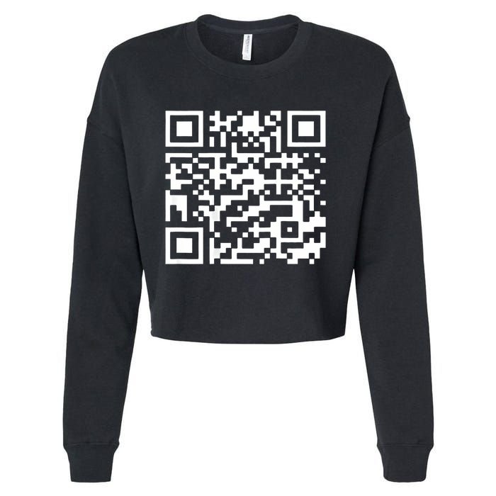 Funny Qr President Trump 4547 Trump Dancing Code (Back) Cropped Pullover Crew