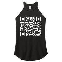 Funny Qr President Trump 4547 Trump Dancing Code (Back) Women's Perfect Tri Rocker Tank