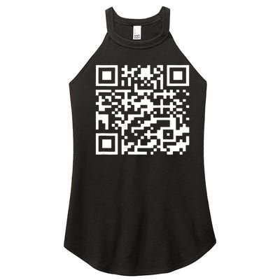 Funny Qr President Trump 4547 Trump Dancing Code (Back) Women's Perfect Tri Rocker Tank