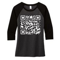 Funny Qr President Trump 4547 Trump Dancing Code (Back) Women's Tri-Blend 3/4-Sleeve Raglan Shirt