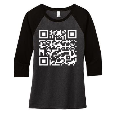 Funny Qr President Trump 4547 Trump Dancing Code (Back) Women's Tri-Blend 3/4-Sleeve Raglan Shirt