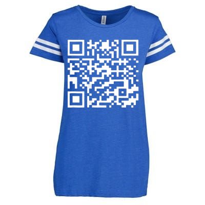 Funny Qr President Trump 4547 Trump Dancing Code (Back) Enza Ladies Jersey Football T-Shirt