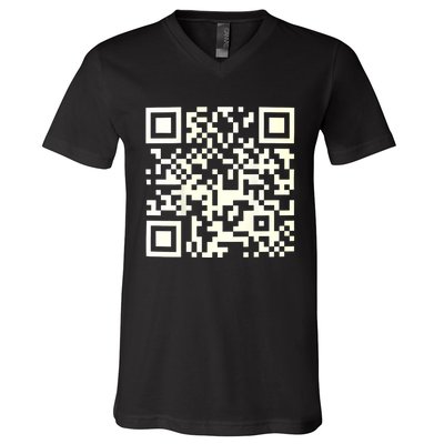 Funny Qr President Trump 4547 Dancing Dance Moves Maga V-Neck T-Shirt