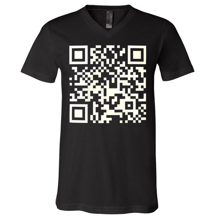 Funny Qr President Trump 4547 Dancing Dance Moves Maga V-Neck T-Shirt