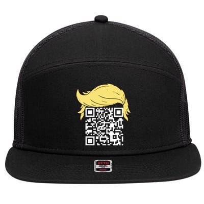 Funny Qr President Trump Dance Code 7 Panel Mesh Trucker Snapback Hat