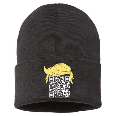 Funny Qr President Trump Dance Code Sustainable Knit Beanie