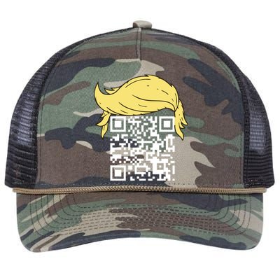 Funny Qr President Trump Dance Code Retro Rope Trucker Hat Cap