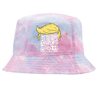 Funny Qr President Trump Dance Code Tie-Dyed Bucket Hat