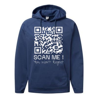 Funny Qr President Trump 4547 Dancing Dance Moves Maga Code Performance Fleece Hoodie