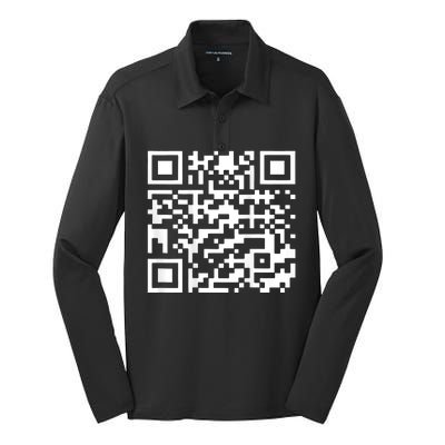 Funny Qr President Trump 45/47 Usa Trump Dancing Code Silk Touch Performance Long Sleeve Polo