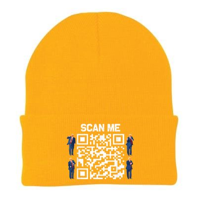 Funny Qr President Trump 45/47 President Trump Dancing Code Knit Cap Winter Beanie