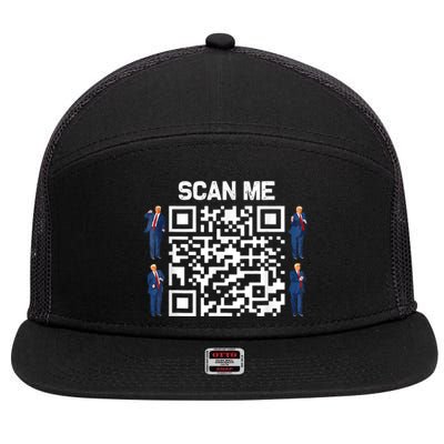 Funny Qr President Trump 45/47 President Trump Dancing Code 7 Panel Mesh Trucker Snapback Hat