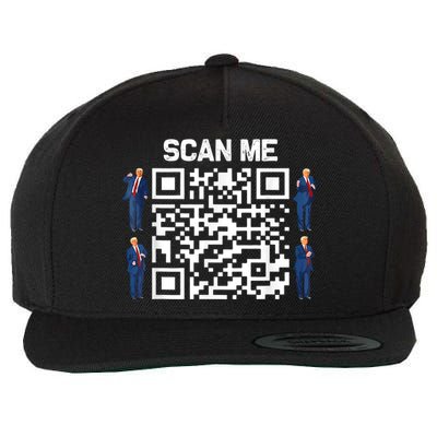 Funny Qr President Trump 45/47 President Trump Dancing Code Wool Snapback Cap