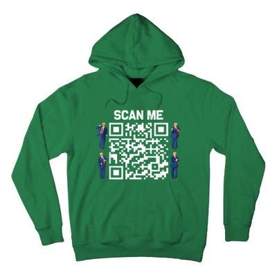 Funny Qr President Trump 45/47 President Trump Dancing Code Tall Hoodie